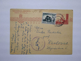 CROATIA - HRVATSKA - NDH - NOVA PAZOVA To KARLOVAC CENZURA 12 - 13. VI 1944. - Croatie