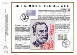 3800 Ex. " BELGIQUE 1995 :  CROIX-ROUGE / PASTEUR " Sur Feuillet CEF 1er Jour N°té Sur Soie N° YT 2613 2614 FDC - Louis Pasteur