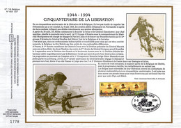 3800 Ex. 1994 " 50 ANS DE LA LIBERATION DE LA BELGIQUE " Sur Feuillet CEF 1er Jour N°té Sur Soie N° YT 2571 FDC - WW2