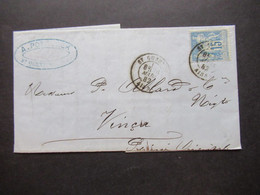 Frankreich 1882 Nr.73 EF 2x Stempel St. Quentin Nach Vinca Gesendet / Gedruckter Brief - 1876-1898 Sage (Type II)