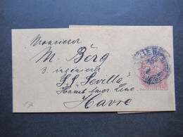 Frankreich 1901 Streifband Schiffspost SS Sevilla Hamburg Amerika Linie In Havre Gesendet - Covers & Documents