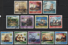 Papua New Guinea (05) 1987 & 1999. Ships. 12 Different Stamps From Original Set & Re-issue. Used. Hinged - Papua-Neuguinea