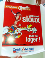 Affiche Poster Lucky Luke 60X80cm Crédit Mutuel SIOUX Pub 2006 Comcis TTBE - Lucky Luke