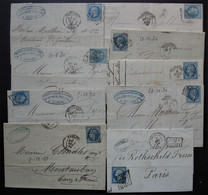 Toulouse Lot De 9 Lettres, Différents Cachets Dont Cachets De Sociétés, Voir Photos - 1849-1876: Periodo Classico