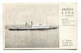 SS Otranto, Orient Line To Australia - Old Official Advertising Postcard - Passagiersschepen