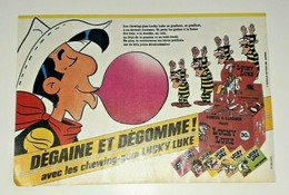 RARE Pub LUCKY LUKE Chewing Gum Gomme à Claquer  Publicité Original Année 1980 - Lucky Luke