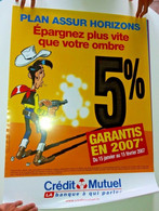 RARE Affiche Poster Lucky Luke 60X80cm Crédit Mutuel Pub 2006 Comcis TTBE Jaune - Lucky Luke