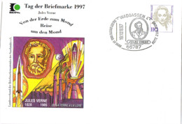 L-ALL-299 - ALLEMAGNE Entier Postal Enveloppe Journée Du Timbre 1997 Wadgassen Jules Verne - Privé Postkaarten - Gebruikt