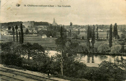 Châteauneuf Sur Cher * Vue Générale Du Village * Ligne Chemin De Fer - Chateauneuf Sur Cher