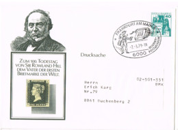 L-ALL-303 - ALLEMAGNE Entier Postal Enveloppe Centenaire Du Décès De Rowland Hill Frankfurt 1979 - Privé Briefomslagen - Gebruikt