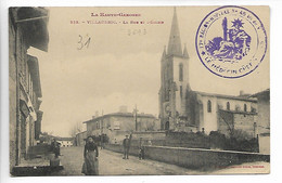 Guerre 14 18 VILLAUDRIC Haute Garonne Cachet 17è Région Hôpital N° 45 Bis Cpa La Rue Et L'église 1915 ...G - Guerre De 1914-18