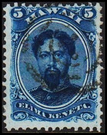 1866. HAWAII. Lunalilo 5 CENTS. Beautiful Dark Shade On Bluish Paper. (Michel 17) - JF510867 - Hawai