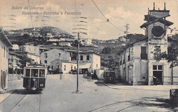10714 "SALUTI DA LIVORNO - MONTENERO - PANORAMA E FUNICOLARE"  ANIMATA, TRAMWAY. CART SPED 1923 - Livorno