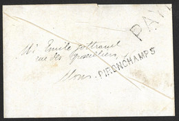 Griffe PIRONCHAMPS Sur Petite Lettre + PAYE Suite Au Manque De Numéraire Après L'armistice De 1918 (Lot  721) - Altre Lettere