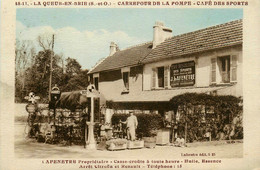 La Queue En Brie * Café Restaurant Des Sports , J. LAFENÊTRE Propriétaire * Pompe à Essence SHELL * Carrefour De La Pome - La Queue En Brie