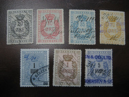 Lot 7 STEMPEL MARKE 20 Ore To 5 Kr All Diff. Revenue Fiscal Tax Postage Due Official Denmark - Fiscales