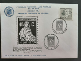 Portugal Cachet Commémoratif  Expo Philatelique Timbre Ceres Vila Nova De Santo André 1994 Event Pmk Philatelic Expo - Flammes & Oblitérations