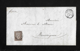 1854-1862 HELVETIA / STRUBEL (Ungezähnt) → Faltbrief DELEMONT Nach Bourrignon    ►SBK-22B4.V◄ - Lettres & Documents