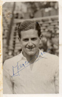 1937 - Marcel BERNARD à Roland GARROS - CARTE PHOTO Dédicacée - Tennis