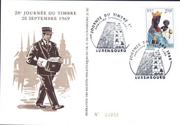 Luxembourg, Luxemburg 1969 Carte Postale 28e Journée Natonale Du Timbre Luxembourg - Commemoration Cards