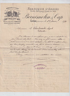 1890 FABRIQUE D'ARMES  BERNIMOLIN & CAP  LIEGE - 1800 – 1899