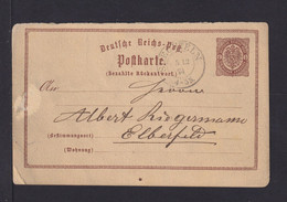 1874 - 1/2 Gr. ANTWORT-Ganzsache (P 3A) Ab SUECHTELN Nach Elberfeld - Briefe U. Dokumente