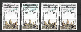 Cambodge   Poste Aérienne N ° 32 à 35 Oblitérés  B/ TB Voir Scans   - Cambodja