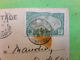 Timbre Mosquée Sur Carte Boulevard De La République DJIBOUTI ,Bâtiments En Construction, Cote Française Des Somalis 1909 - Storia Postale