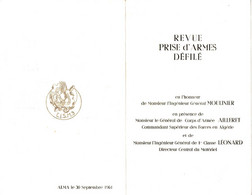 ALGERIE . ALMA . 1961 . REVUE PRISE D'ARMES DEFILE - Documents