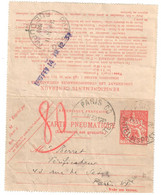 PARIS 00 Hotel Des Postes Carte Lettre Pneumatique 2 F Chaplain Yv 2606 Storch 2606 Ob 1939 - Pneumatiques