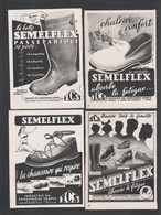 Lot De 8 Pub Papier Chaussures Bottes Pantoufles Baskets  SEMELFLEX Industrie Du Caoutchouc Souple Pont De Cheruy Isere - Werbung
