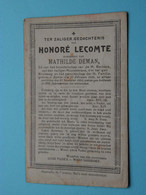 DP Honoré LECOMTE ( Mathilde DEMAN ) Zarren 13 Feb 1838 - 10 Nov 1894 ! - Obituary Notices