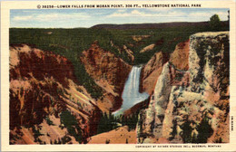 Yellowstone National Park Lower Falls From Moran Point Curteich - USA Nationalparks