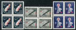 YUGOSLAVIA 1948  Anti-Tuberculosis Campaign Blocks Of 4 MNH / **.  Michel 536-38 - Ungebraucht