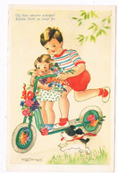 ILL-650   WILLY SCHERMELE : Boy And Girl On A Kick-scooter ( Autoped) - Schermele, Willy