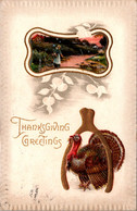 Thanksgiving Greeting With Turkey And Wishbone 1912 - Thanksgiving