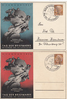 Deutsches Reich Privat 2 Postkarten 1937-38 - Privé