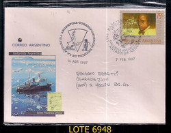 ARGENTINE 1997 CORRESPONDANCE REÇUE DE L'ANTARCTIQUE - Lettres & Documents