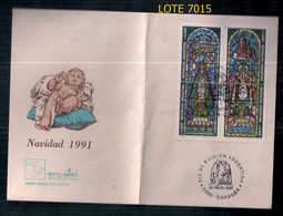 ARGENTINE 1991 GJ 2561/4 VITRAIL DE NOL SUR LA COUVERTURE PREMIER JOUR - Storia Postale