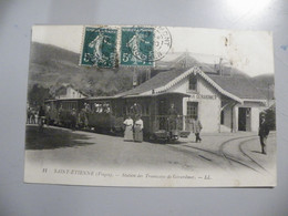 A500 . CPA. 88. SAINT-ETIENNE (Vosges).Station Des Tramways De Gerardmer.. Beau Plan Animé. écrite & Voyagée 1910 - Saint Etienne De Remiremont