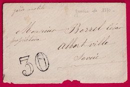 GUERRE 1870 LETTRE POUR ALBERTVILLE SAVOIE GARDE MOBILE - Krieg 1870