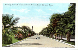 Texas Galveston Broadway Boulevard Looking West From Tremont Street - Galveston