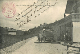 La Clusaz - Le Chalet Des Aravis - La Chapelle Et Le Mont Blanc - Voiture Ancienne Auto - Cachet - La Clusaz