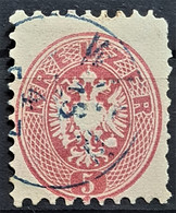 AUSTRIA 1863/64 - BLUE Cancel - ANK 32 - 5kr - Usados