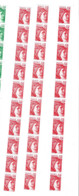 (cla04) Neufs 6 Bandes 10 Timbres Roulette Sabine Rouge 1fr20 Et 1fr30  (2 Bdes Phospho )+ 1fr40 - Coil Stamps