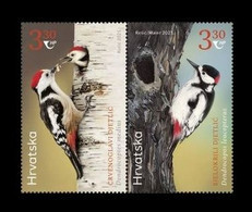 Croatia 2021 Mih. 1539/40 Fauna. Birds. Woodpeckers (joint Issue Croatia-Kyrgyzstan) MNH ** - Croacia