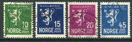 NORWAY 1925 Annexation Of Svalbard Set Of 4,used.  Michel 116-19 - Usados