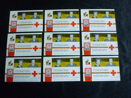 BELG.1959 9 X PR125 Souvenircard Philatélique Croix-Rouge-Rode Kruis ,Albert & Paola OPB 1096 - Private & Local Mails [PR & LO]
