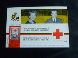 BELG.1959 PR125 Souvenircard Philatélique Croix-Rouge-Rode Kruis ,Albert & Paola OPB 1096 - 1951-1960