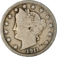 Monnaie, États-Unis, Liberty Nickel, 5 Cents, 1911, Philadelphie, TB+ - 1883-1913: Liberty (Libertà)